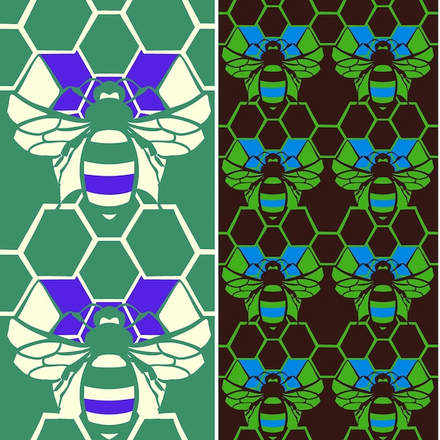 PSD the blue and green pattern of the bee and the bees