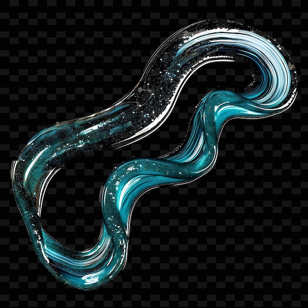 a blue and green swirl with a black background