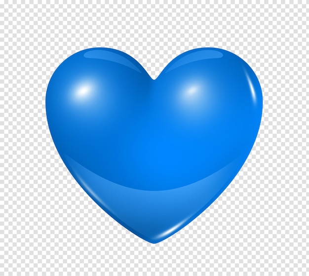 Blue Heart isolated on transparent background