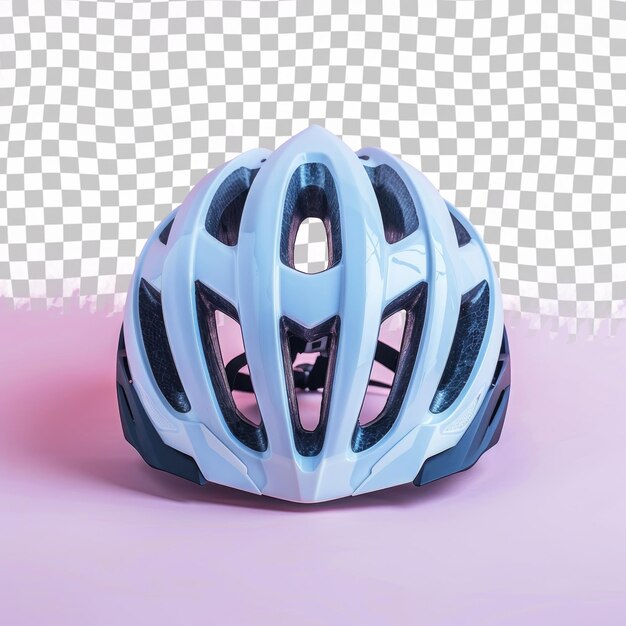 PSD a blue helmet with a face on it is shown on a purple background