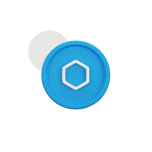 Blue Hexa Coin Symbol Or Icon In 3D Style