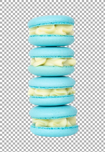 Blue homemade macarons stack