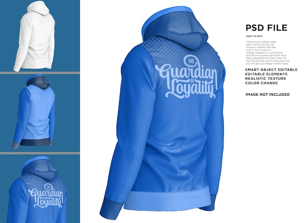 A blue hoodie that says guardian loyalty on it