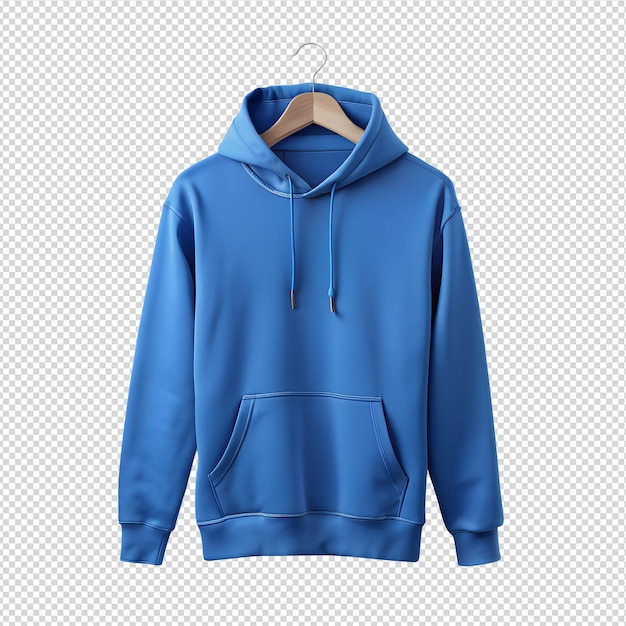 PSD a blue hoodie with a zipper on the front