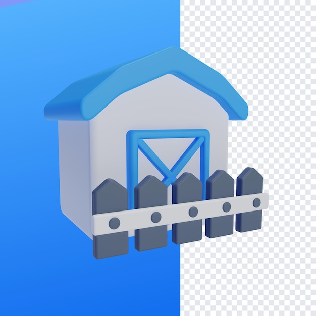 A blue house with a fence and a mailbox on it