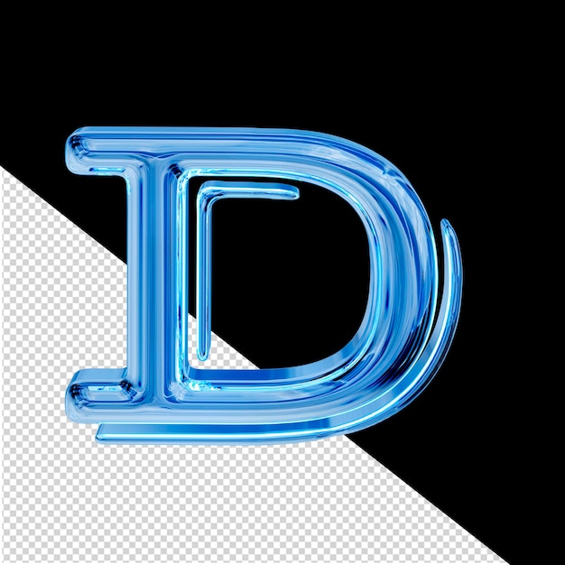 Blue ice 3d symbol letter d