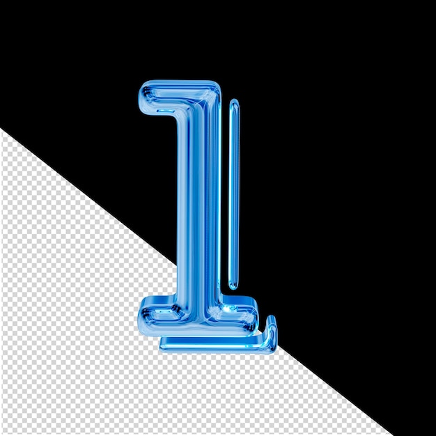 Blue ice 3d symbol letter l