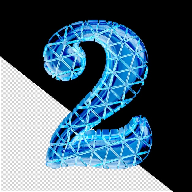 Blue ice 3d symbol with triangular sections number 2