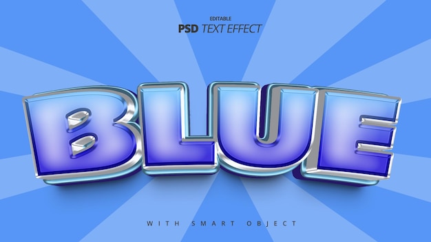 Blue ice cold winter 3d text effect design