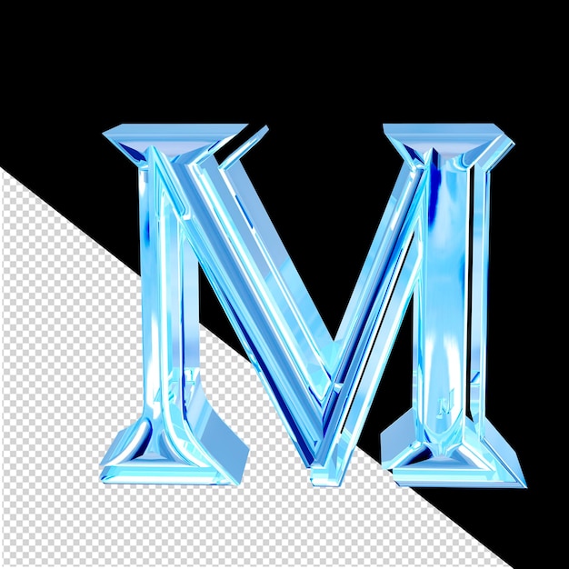 Blue ice symbol letter m