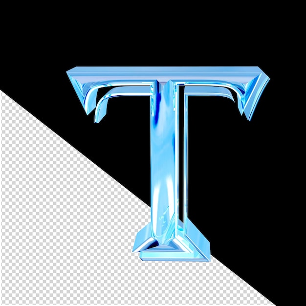 Blue ice symbol letter t