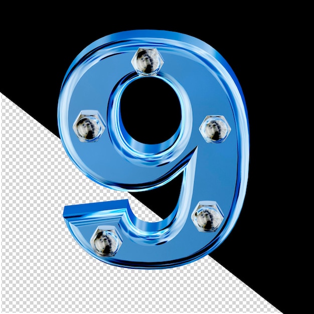 PSD blue ice symbol with bolts number 9