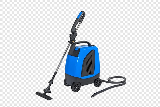 Blue industrial vacuum cleaner isolated on a transparent background