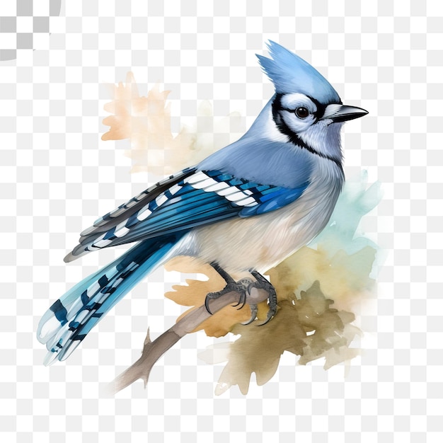 A blue jay bird watercolor painting - watercolor painting, hd png download