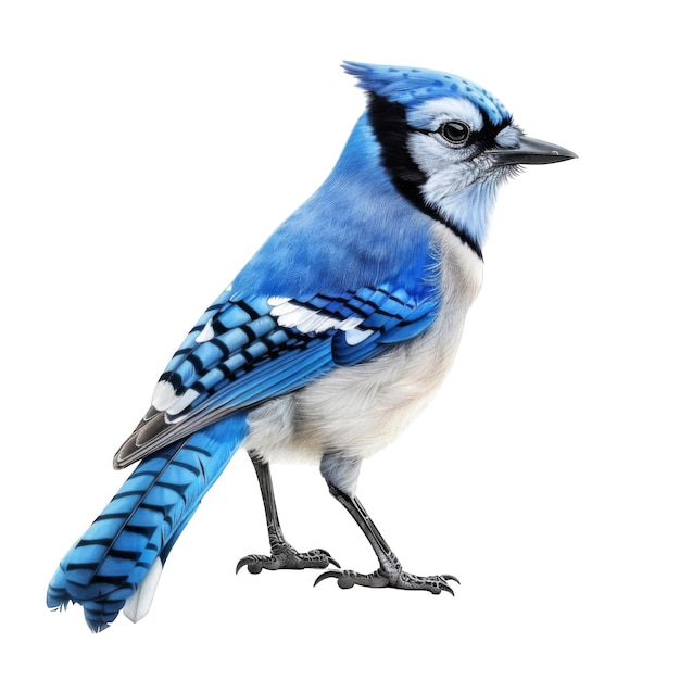 Blue Jay with Striking Blue and Black Feathers