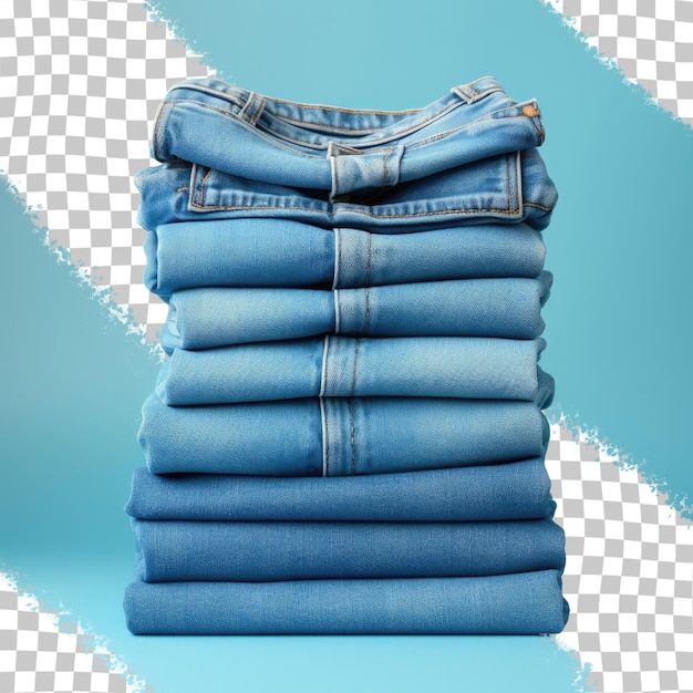 Blue jeans pants on a transparent background