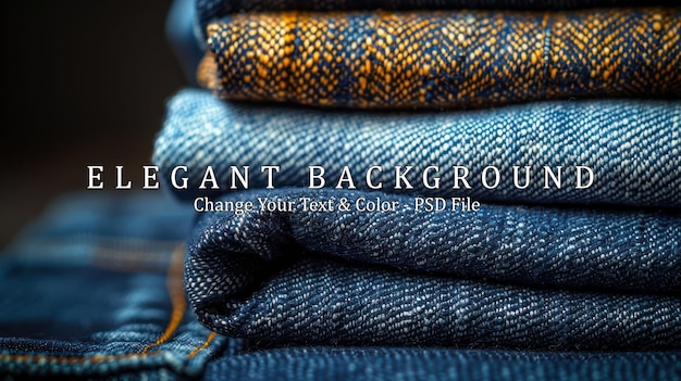 Blue jeans in a row stack