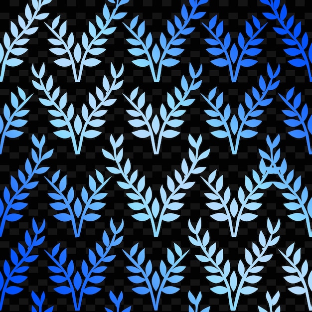 blue leaves on a black background