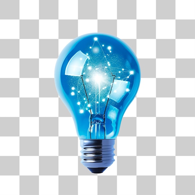 PSD a blue light bulb with the universe inside png on transparent background