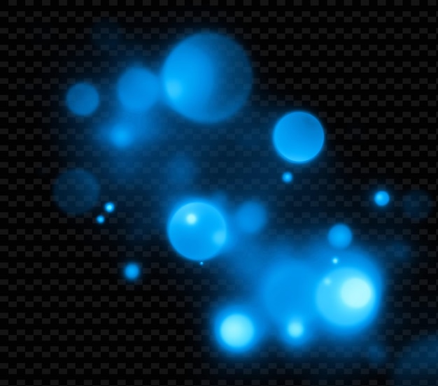 PSD blue lights on a black background