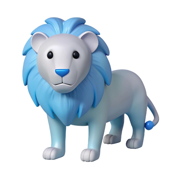 PSD a blue lion with a blue mane and a blue mane