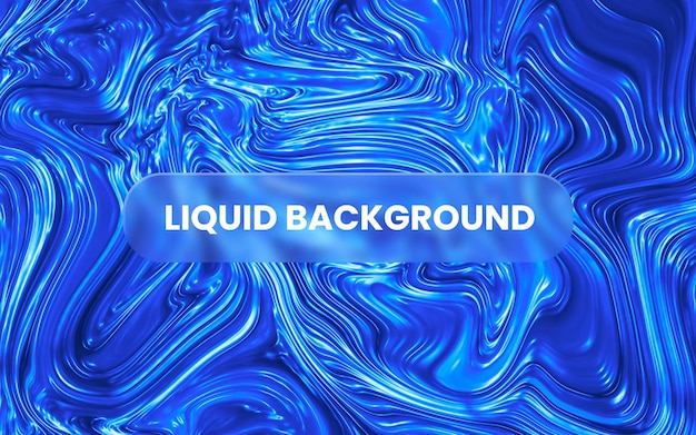 PSD blue liquid background with glassmorphism text