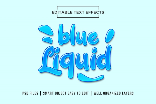 Blue Liquid Editable Text Effect Mockup