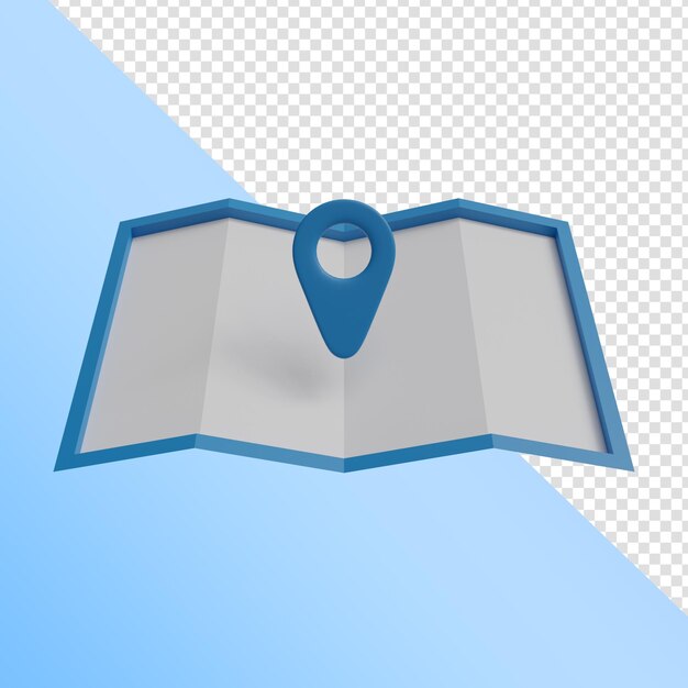 PSD blue map marker 3d icon render