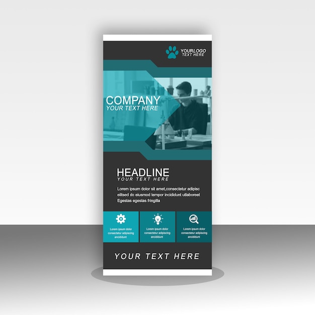 Blue modern rollup banner design business