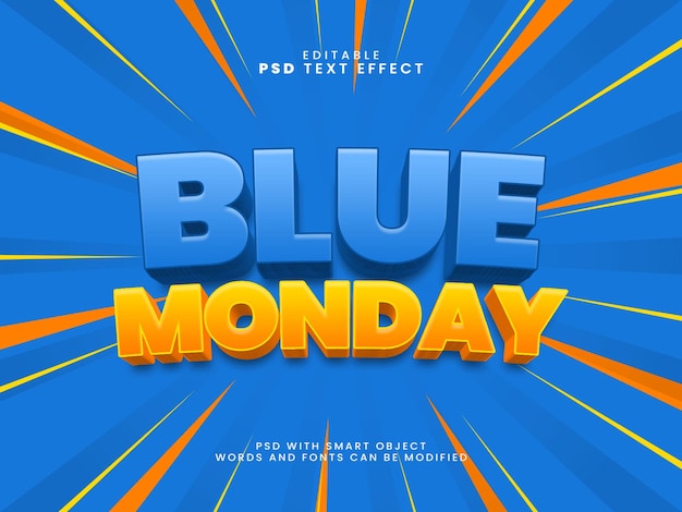 blue monday text effect