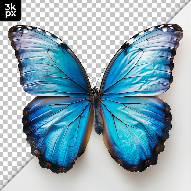 Blue Morpho Butterfly Isolated on Transparent Background