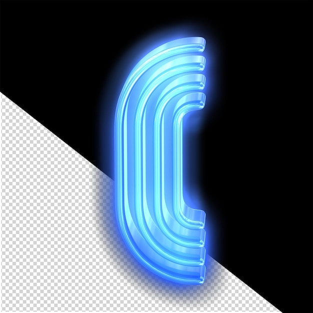 Blue neon symbol