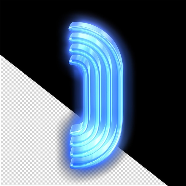 Blue neon symbol