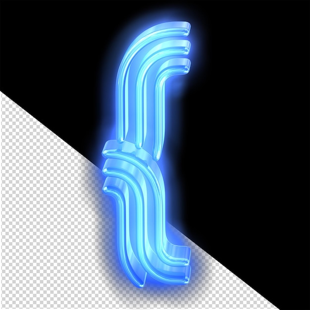 Blue neon symbol