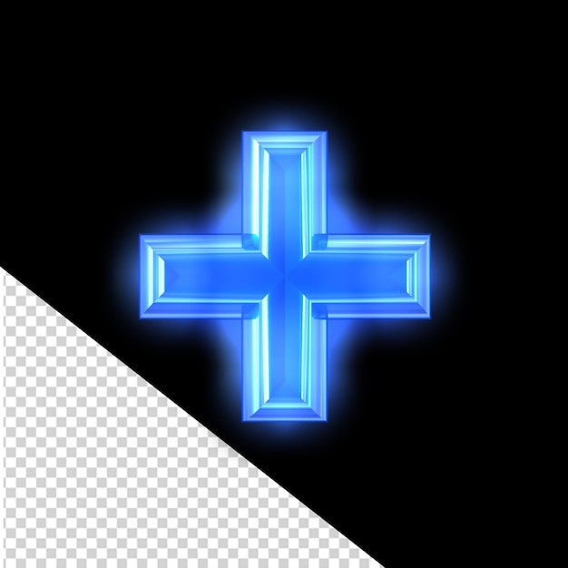 Blue neon symbol