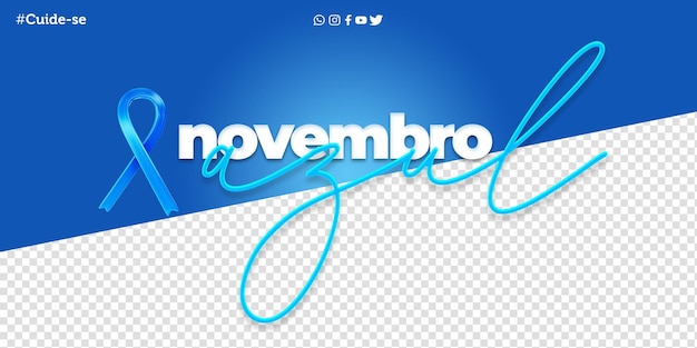 blue november awareness social media template