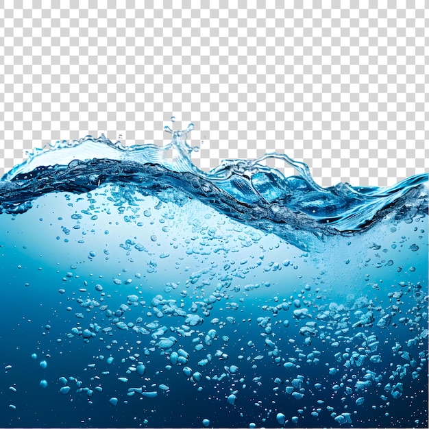 Blue ocean water splash on a white background