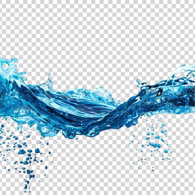 Blue ocean water splash on a white background