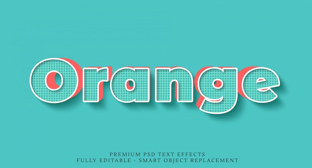 Blue and orange 3d text style effect psd