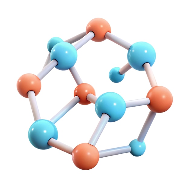 a blue and orange model of the molecular structure