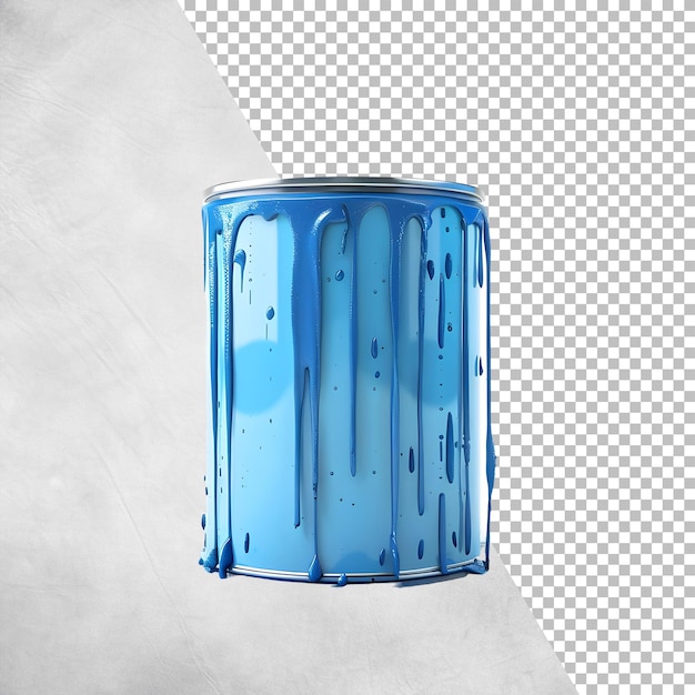 Blue Paint color dripping from box Isolated on transparent background png