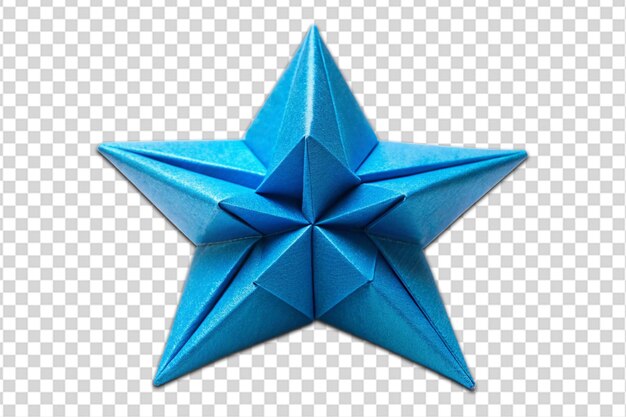 Blue paper star origami png