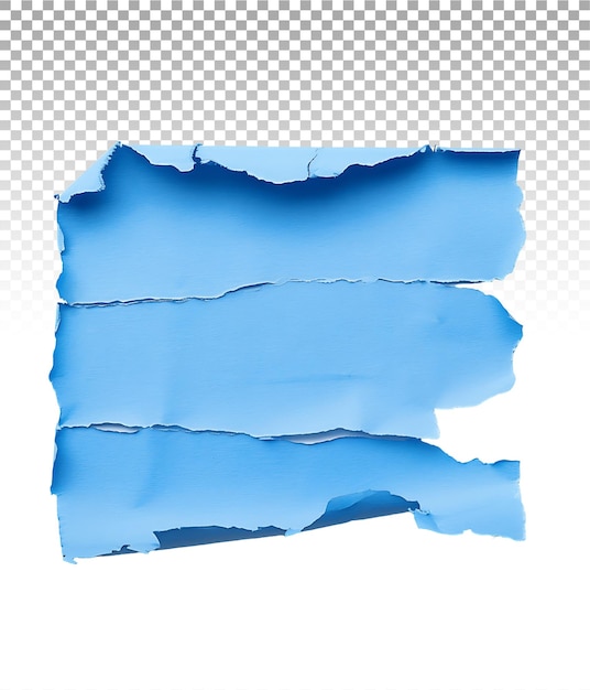 Blue Paper Tear on Transparent Isolated Image