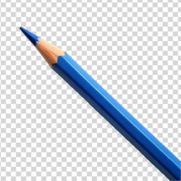 Blue pencil isolated on transparent background