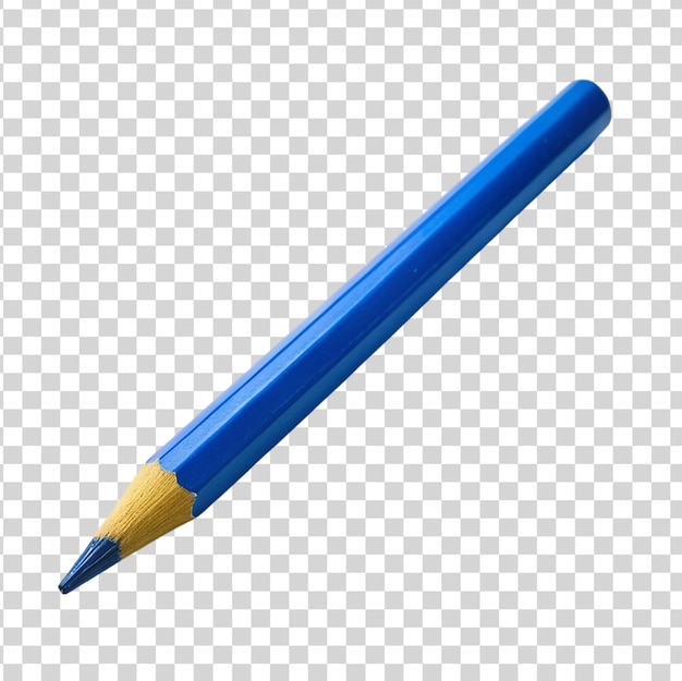 Blue pencil isolated on transparent background