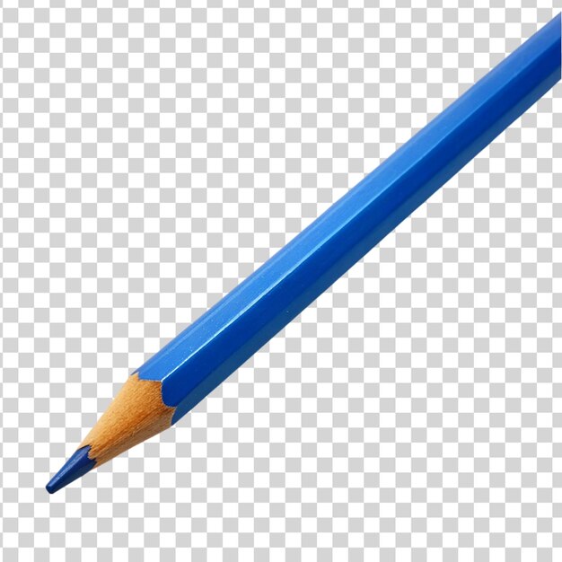 Blue pencil isolated on transparent background