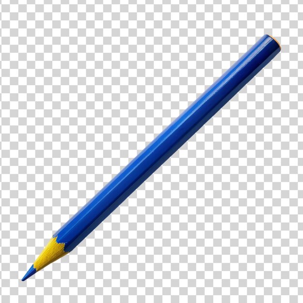 Blue pencil isolated on transparent background