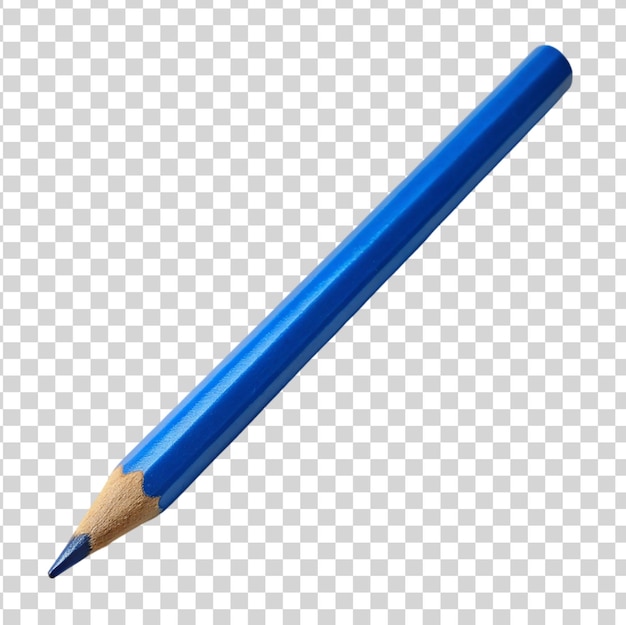 Blue pencil isolated on transparent background