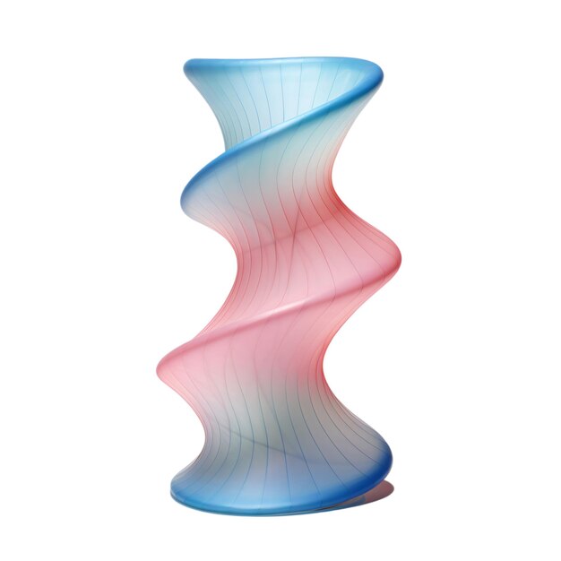 PSD a blue and pink spiral shaped vase