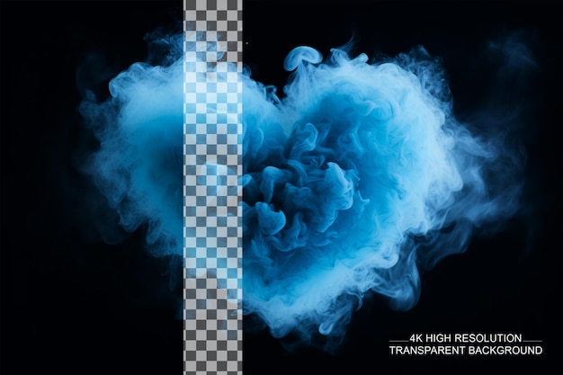 Blue Pixar smoke particle awesome heart shape smoke on transparent background